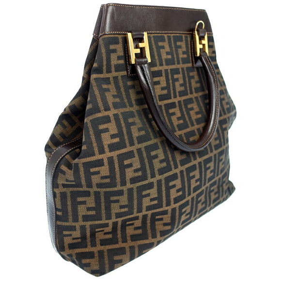 Fendi Handbags - Fendi Shoulder Zucca Leather Bag Brown